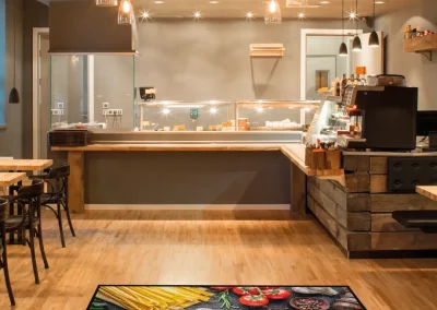 Personnalisation tapis carpette restaurant en Belgique Bruxelles Mons