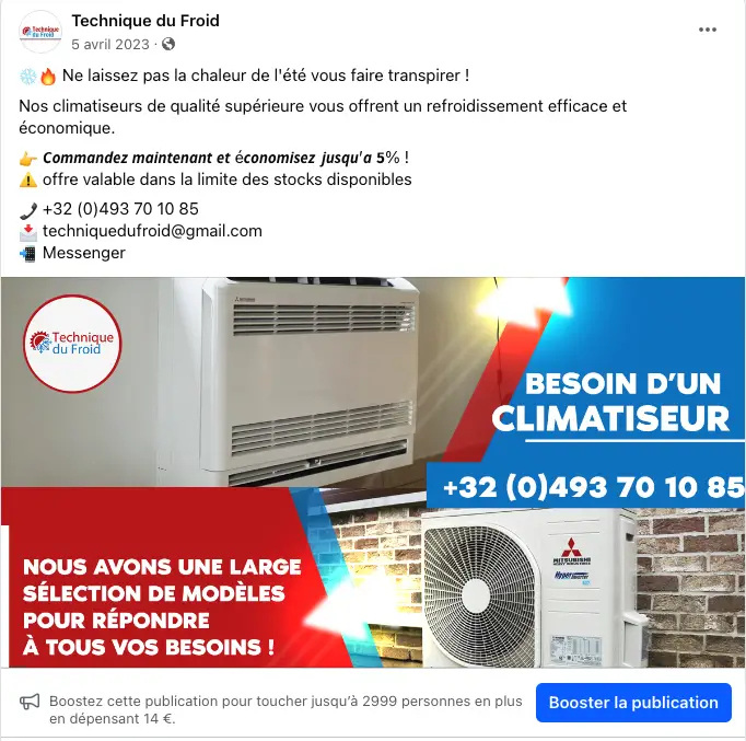 Campagne publicitaire Facebook Ads par Agence de communication à Mons en Belgique - La Pomme Rouge